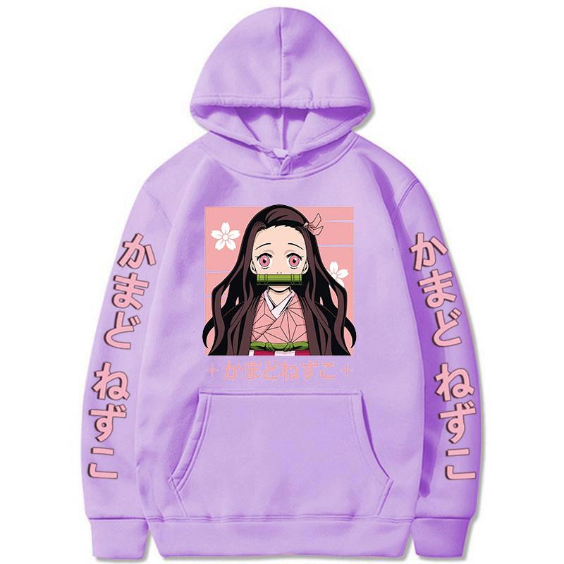 Noul Japan Anime Demon Slayer unisex Hoodie Kamado Nezuko Kimetsu No Yaiba Streetwear Plus Size Hanorac pentru femei Unisex Casual tops