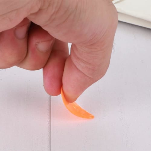 Set of 15 Teardrop-shaped Guitar Picks, 5 of Each Thickness: 0.5mm, 0.75mm, and 1.0mm, In Random Colors.