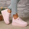 Fashion Plus Size Fashion Pink Platform Sneakers for Women 2025 Autumn Non Slip Thick Sole Vulcanized Shoes Woman Casual Sports Sneakers