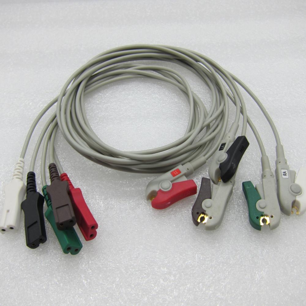 Kompatibel Beliebt, LL-Stil, 3/5-Kanal, Druckknopf/Klammer für Instrumente Holter Ableitungsdrähte, EKG-Recorder Patientenkabel, Verwendung für Companion EKG-Stammkabel
