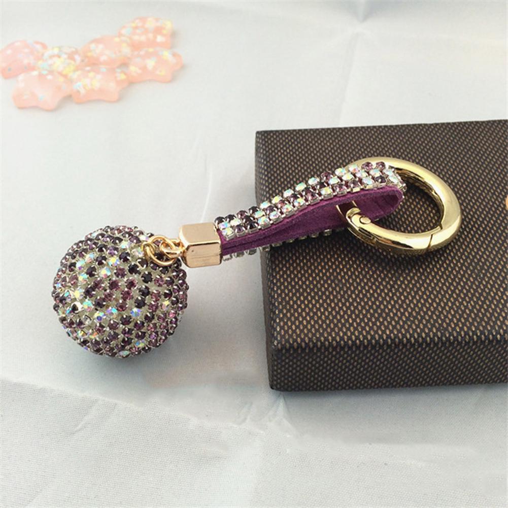 Loop Key Charm Rhinestone Buy Women Rhinestone Leather Strap Crystal Ball Car Keychain Charm ...