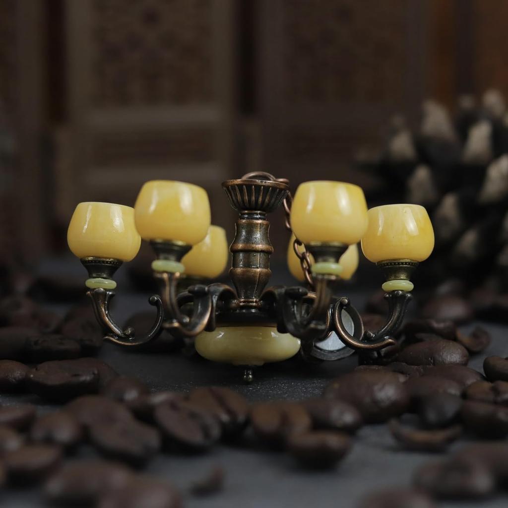 Miniature Dollhouse Led Lights Lamp, Dollhouse Mini Chandelier Light,Dollhouse Furniture Accessories Mini Bedroom Décor