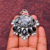 Awesome Snowflake Obsidian Gemstone Pendant: 925 Sterling Silver Handmade Pendant Necklace Jewelry