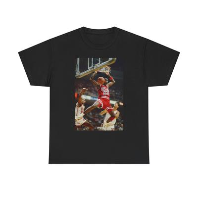 Unisex-Shirt Baumwolle Oversize Große Größe Michael Jordan Dunk Contest Grafik-T-Shirt Vintage Retro Unisex Schwere Baumwolle