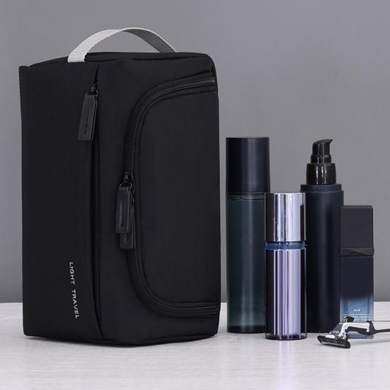 Wasserdichte Reise-Kulturbeutel für Männer Frauen Weit zu öffnende aufblasbare Kosmetik-Make-up-Organizer-Tasche mit Griff für Shampoo Conditioner Make-up-Zubehör