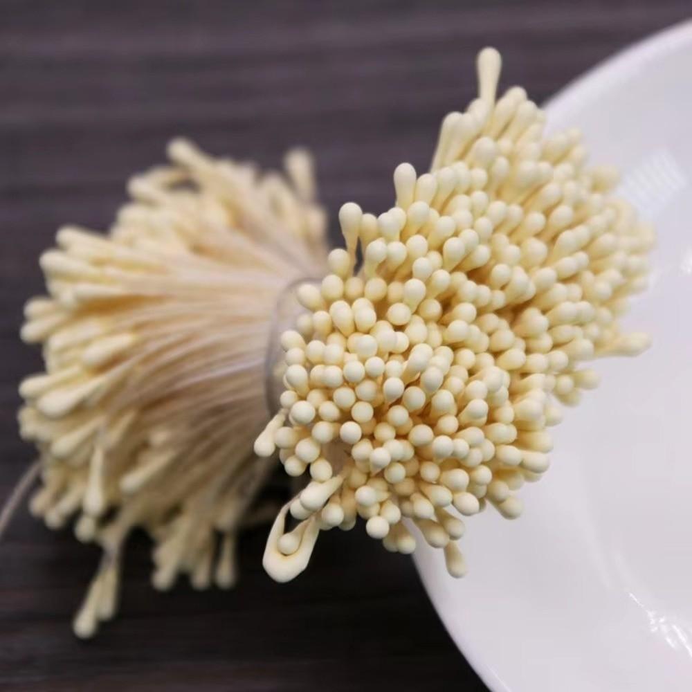 360Pcs 55mm Length Artificial Flower Stamens Plastic Matte Finish Double Headed Stamens DIY Bouquet Decoration 2mm