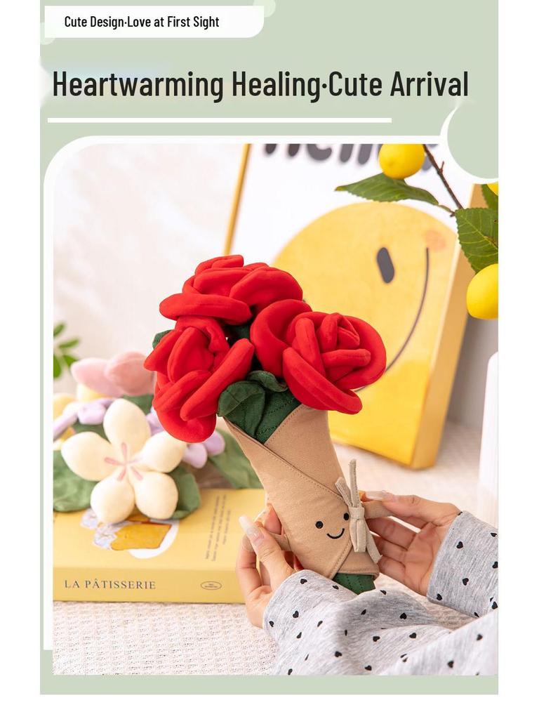 Jellycat Rose Flower Valentine's Plush Doll - Cute Baby Toy Gift