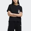 Adidas Originals Trefoil Sports Casual Back Split Breathable Printed Short Sleeve T-Shirt Women Tops Black HC6568