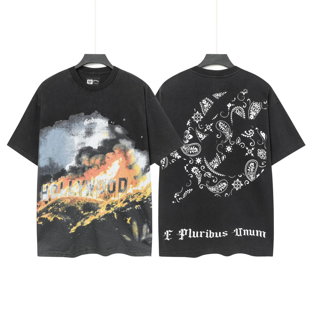 25sss Neues Unisex-T-Shirt mit Totenkopf-Rockband-Motiv – Normale Passform, Kurzarm