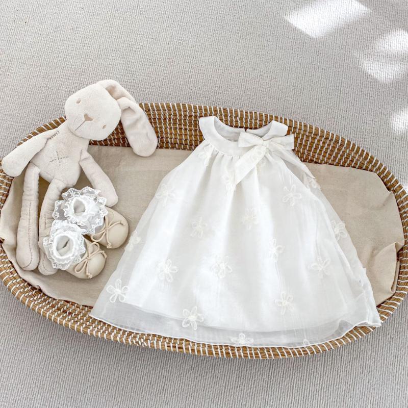 KAYOU DOU Baby Girl Sleeveless Embroidered Mesh Princess Dress 80CM