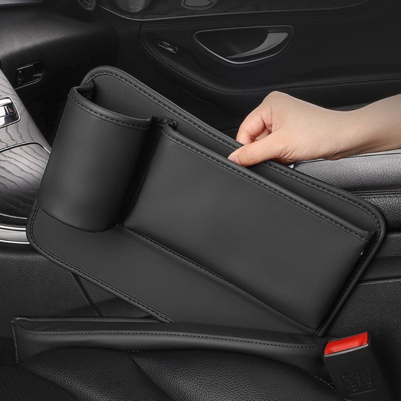 Car Seat Gaps Organizers, PU Leather Car Seat Gaps Filler Organizers Universal Adjustable Gaps Filler for Phone Cups