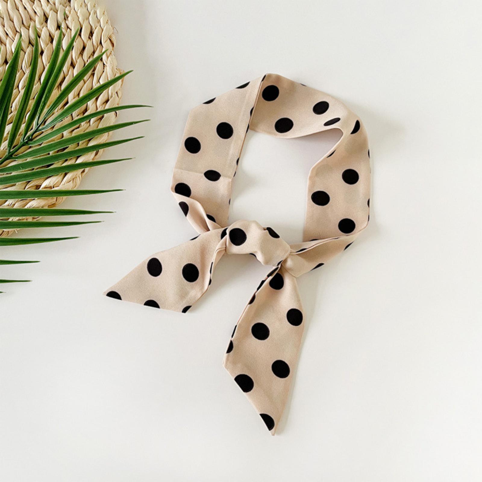 

Ladies Polka Dot Small Long Strip Ribbon Fashionable Scarf Tie Neck High-end Belt Slender Narrow Scarf One Size хакі