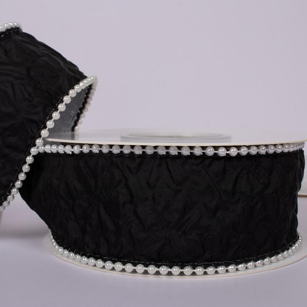 Pearl Pleated Gradient Ribbon 4cm Width 5 Yards Length Bubble Ribbon Edge Trim Embroidery Lace Snow Ribbon Cake Packaging