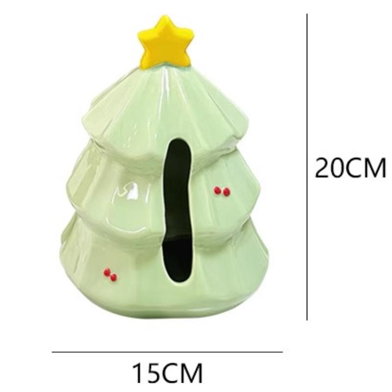 

Ceramic Tissue Box Christmas Tree Tissue Case Luxury Napkin Storage Holder Aesthetic Napkin Organizer Boxes Table Decorations зелёный
