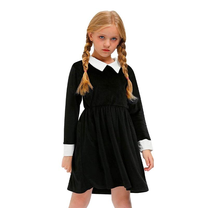 School Addams Uniform Girls Kids Dress Cosplay Halloween Xmas Partys