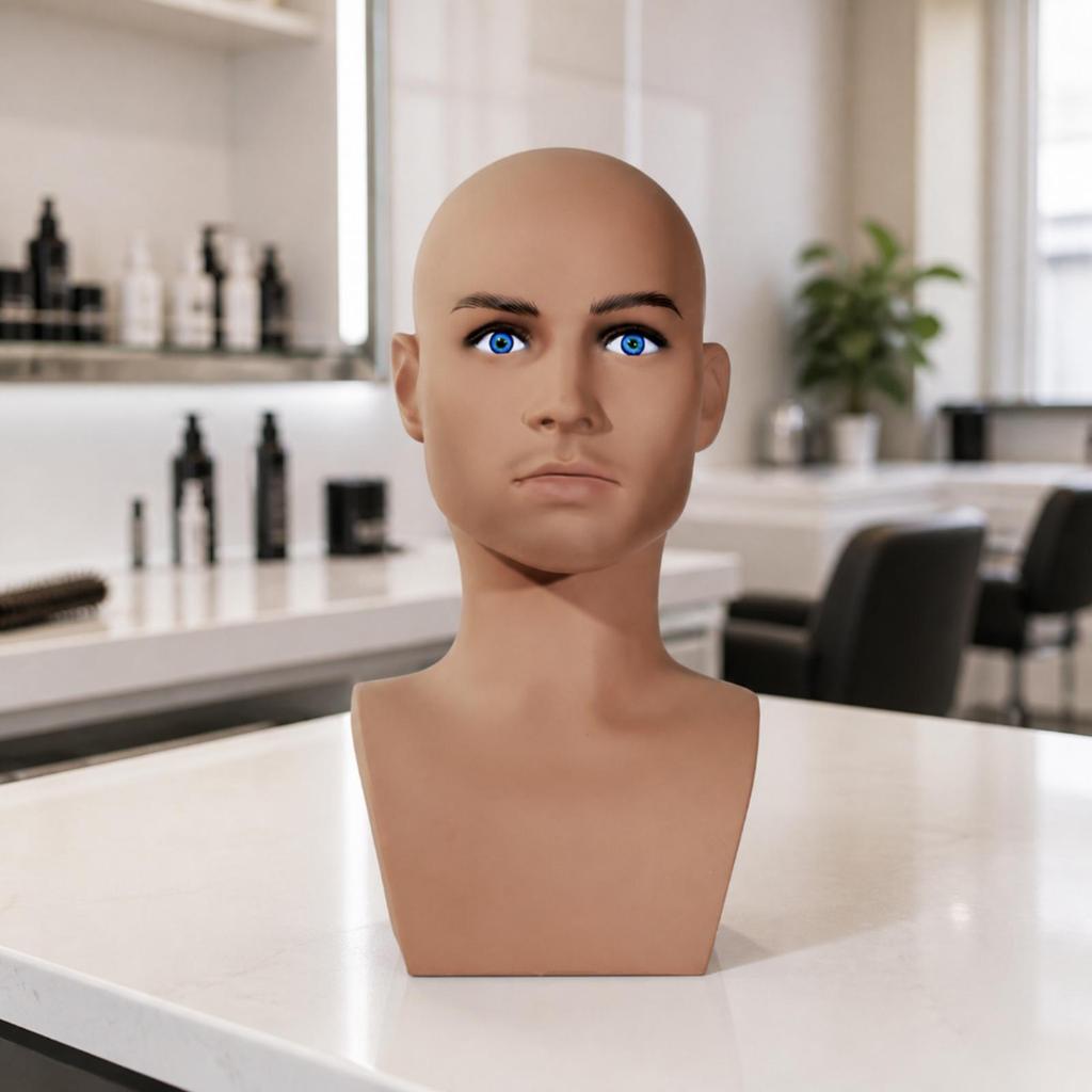 Male Half-Body Mannequin Head Easy to Clean for Costume Designers