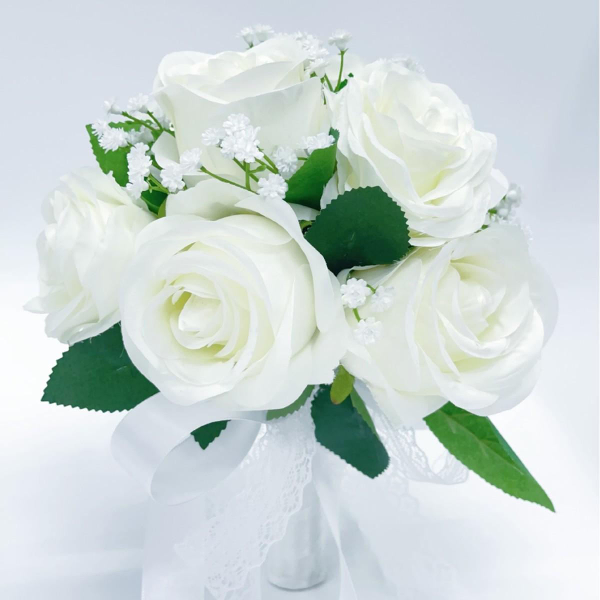 

Свадебный букет из искусственных европейских роз на заказ для свадеб, фотосессий и Дня святого Валентина