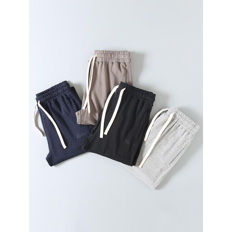 Export Export Tail Goods Japanese Style Simple Drawstring Elastic Waist Terry Cotton Loose Sports Casual Pants Sweatpants Men's Trousers