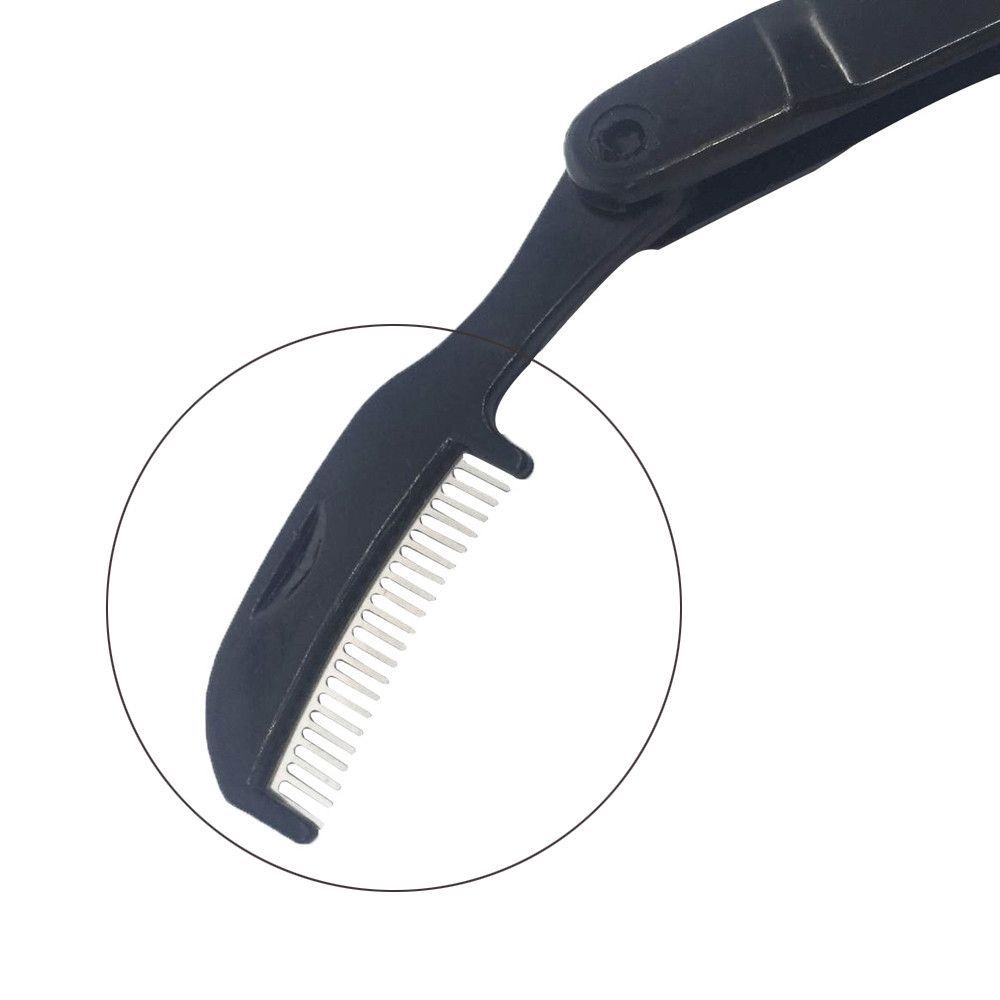 Eyelash Extension Tool Eyelash Metal Comb Dual-Head Foldable Mascara Separator Eyebrow Brush