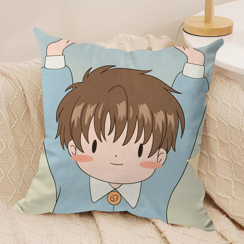 Anime CCardcaptor SSakura Kissenbezug Seidiger Kurzer Plüsch Versteckter Reißverschluss Staubdicht Sofa Kissenbezug Für Heimdekoration