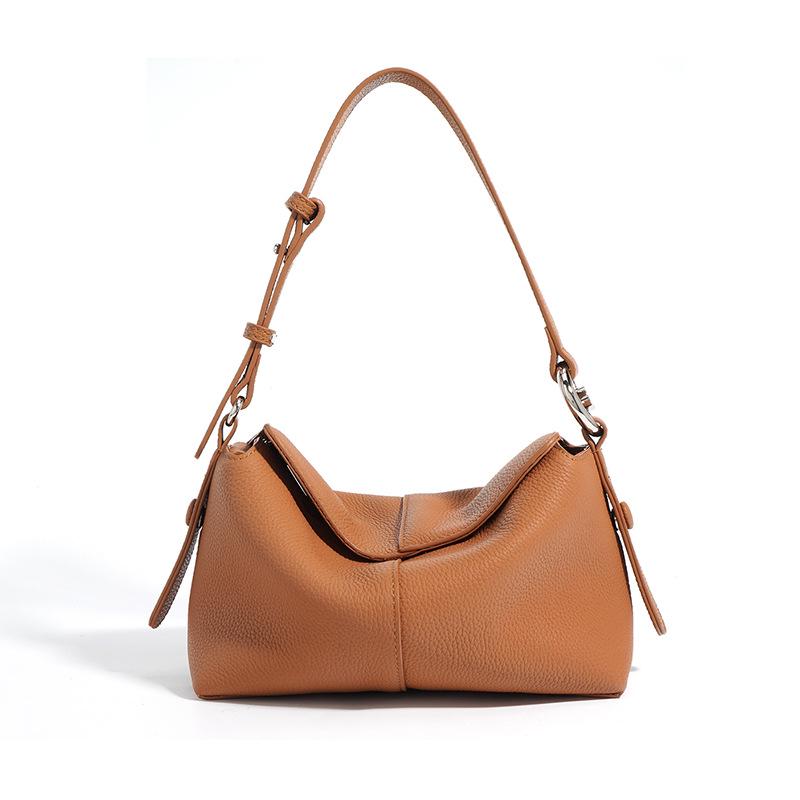 Women's Genuine Leather Cowhide Underarm Shoulder Bag - Versatile Commuter Handbag & Crossbody