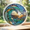 Stained Glass Puzzle Round Acrylic Suncatcher Puzzle, UV Printed Window Hanging Decor Educational Game 7.48 Inch DIY Craft Light Catcher Ornament for