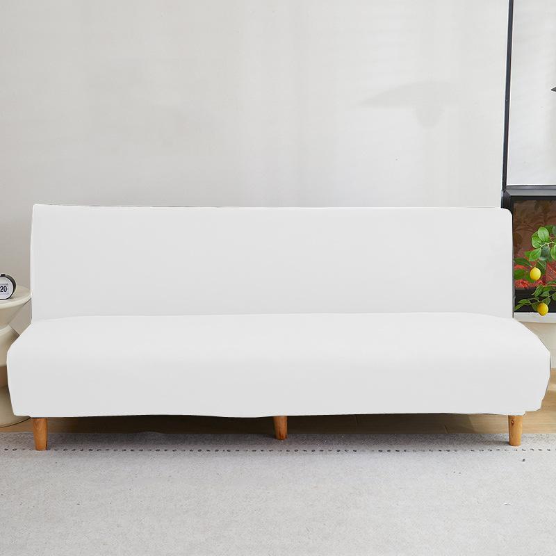 2026 High Elasticity Armless Sofa Cover All-inclusive Household Dust Folding Bed Cover Thickened Fabric Solid Color Sofa Cover
