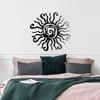Quirky Sun Wrought Iron Ornament: Creative Home Courtyard Wall Hanging Decoration.