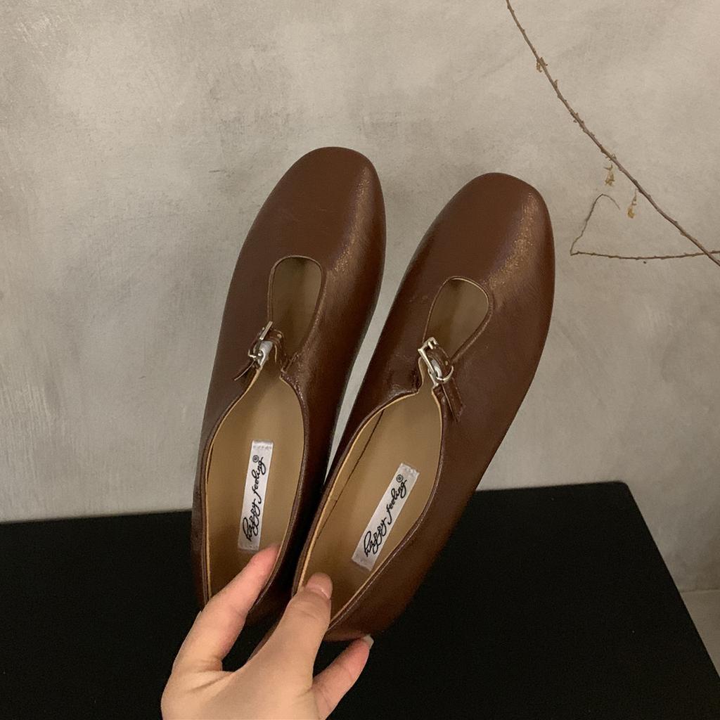 Fashion Bailamos 2025 New Brand Women Flats Round Toe Shallow Slip On Ladies Casual Ballet Shoes Soft Leather Eelgant Dress Shoes Mujer