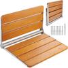 Folding Teak Shower Seat, 20.9 X 16'' Unfolded, Wall Mounted Fold Up Shower Bench with 500 Lbs Load Capacity