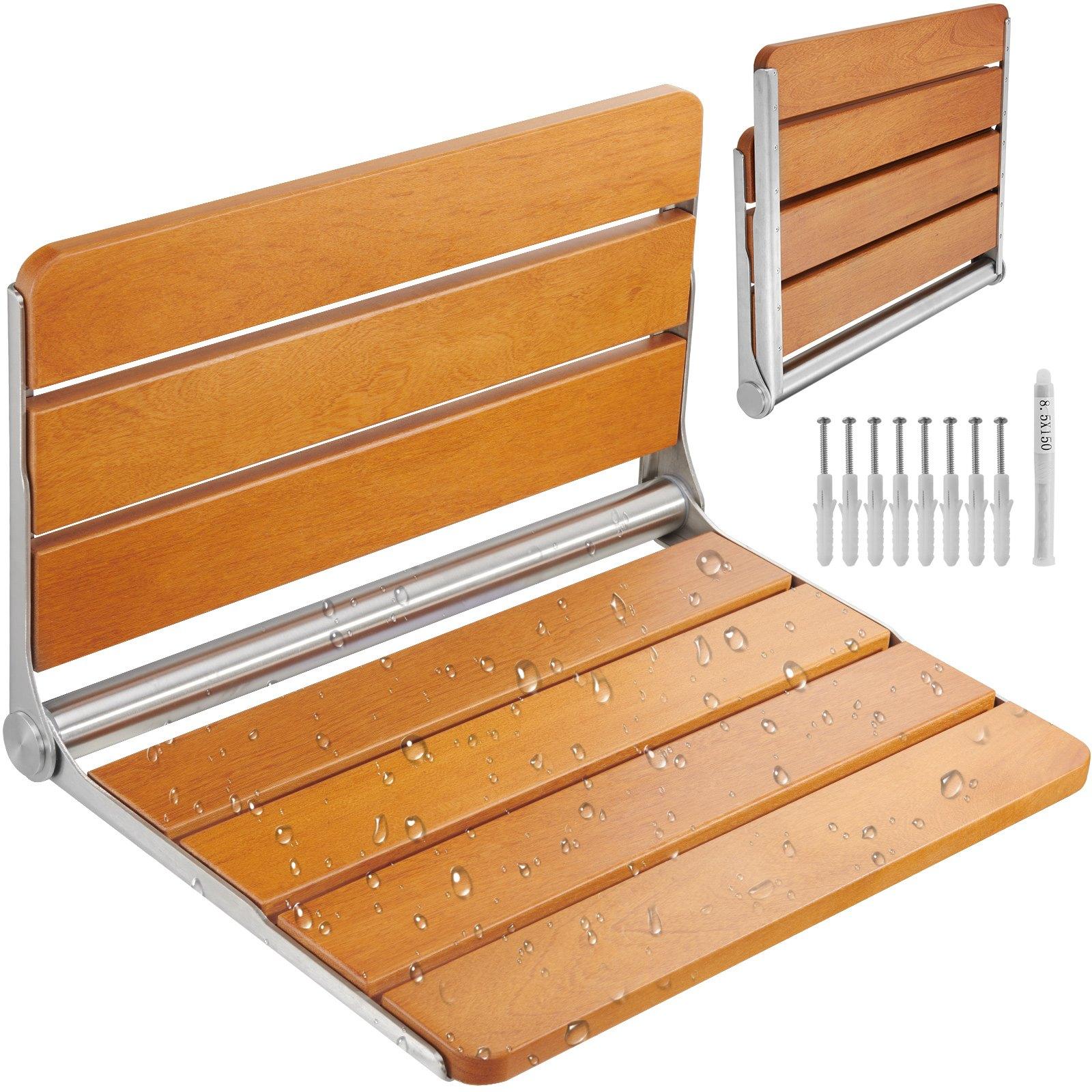 VEVOR Folding Teak Shower Seat, 20
