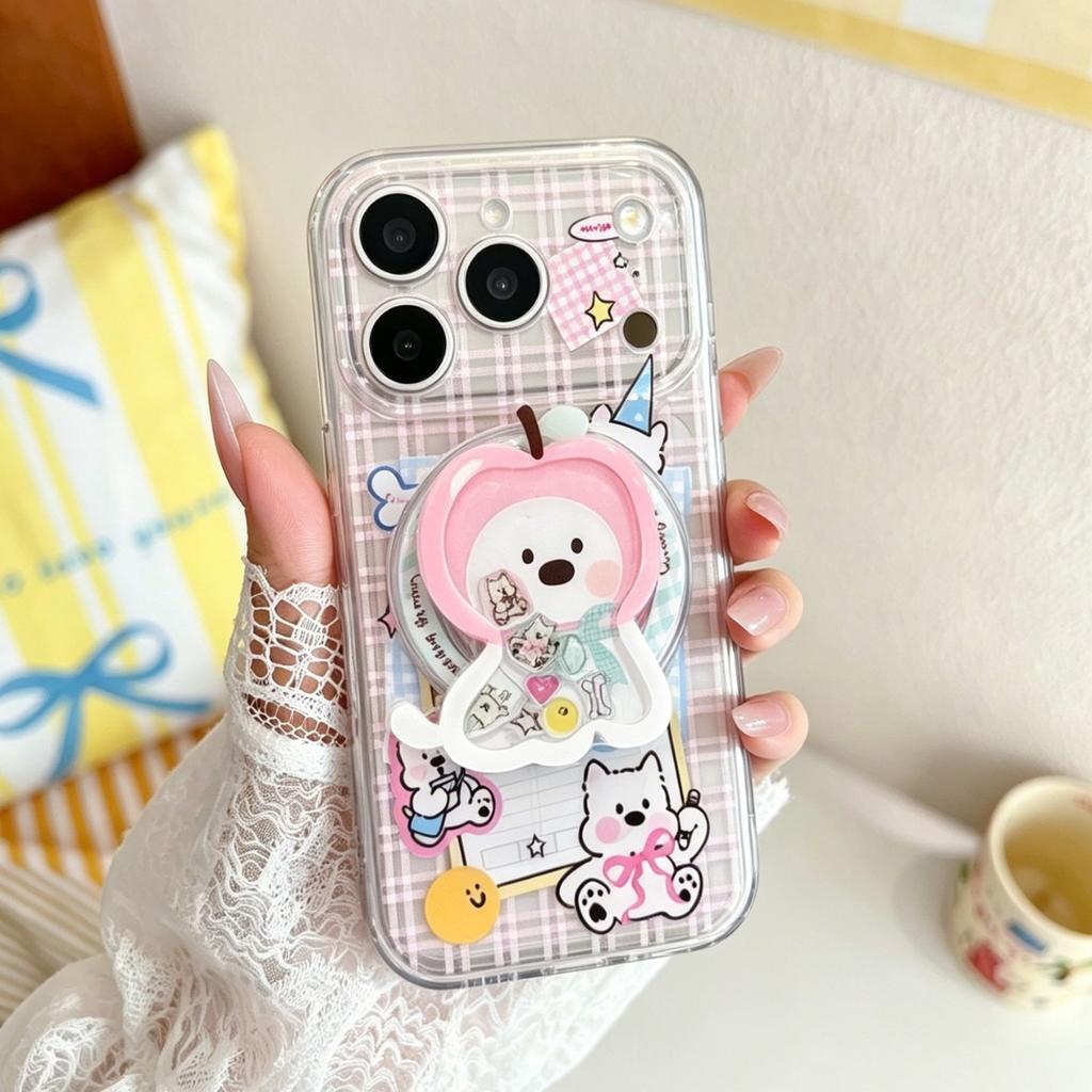 Sweet puppy for iphone17pm mobile phone case holder 16pro hard 15 magnetic suction 14 apple 13 cute case