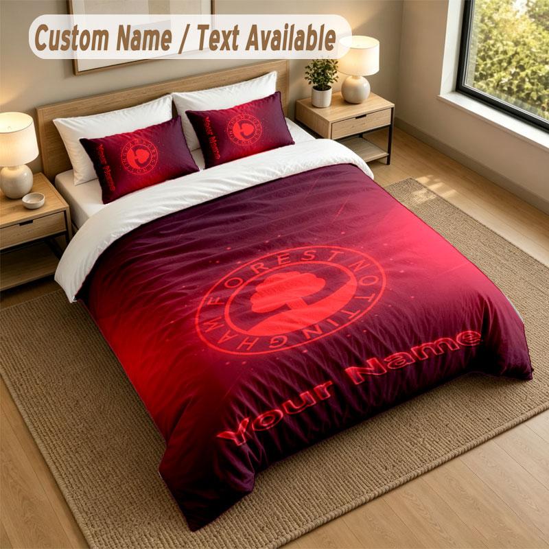 Bedding Set 1 Duvet Cover 2 Pillowcases Nottingham Forest FC Print Soft Bed Linen Bedroom Decor