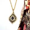 Sunspicems Unique Gold Color Morocco Long Pendant Necklace Snake Chain for Women Arabic Ethnic Wedding Jewelry Turkish Gift