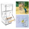 With Bottom Drawer Parrot Feeder Transparent Food Container  All Size Birds