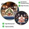 Christmas Window Clings Cabin Static Glass Stickers, PVC Snow House Windows Decals for Holiday Home Wall Stickers Decor, Reusable Waterproof Seasonal