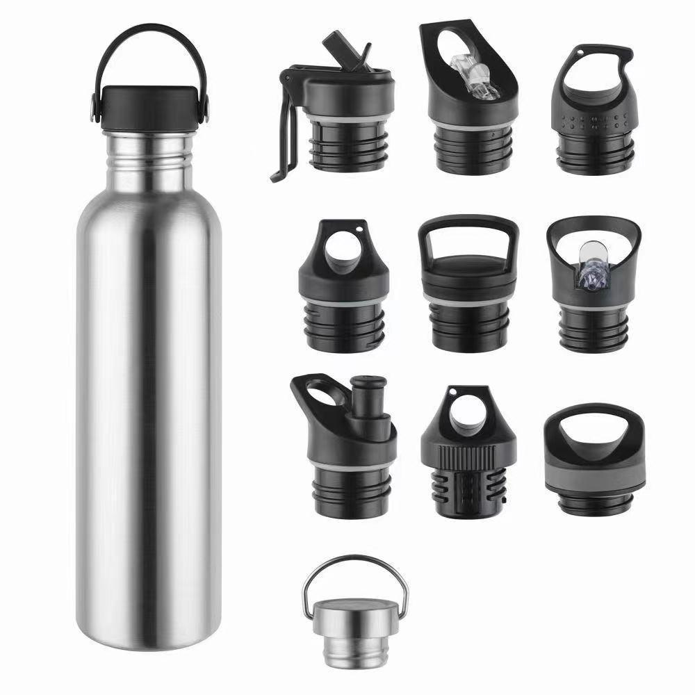 304 American Large Mouth Stainless Steel Sports Water Bottle, Large Capacity, Single Layer, Outdoor Portable Flask