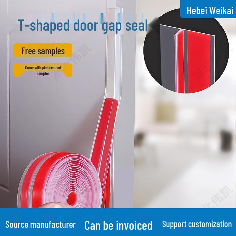 T-Shaped Silicone Self-Adhesive Door Gap Seal: Windproof & Soundproofing for Glass Doors & Windows