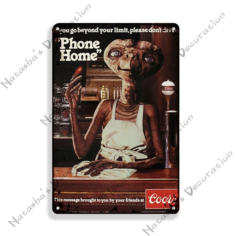 Film Jurassic Park Metallplåtskylt E.T. Metallskyltar Affisch JAWS Vintageaffisch Gammal Dekorativ Plåt Metallplatta Väggplatta