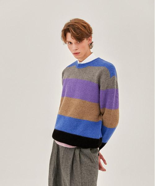DENIVEL Men'S Rainbow Knit (Pink)