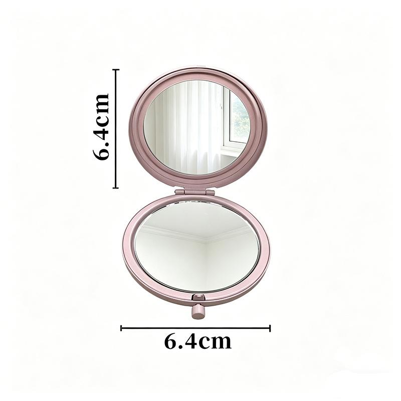 Flip Open Folding Compact Mirror, Zinc Alloy Portable Vanity Mirror for Purse Travel, Small Pocket Makeup Tool