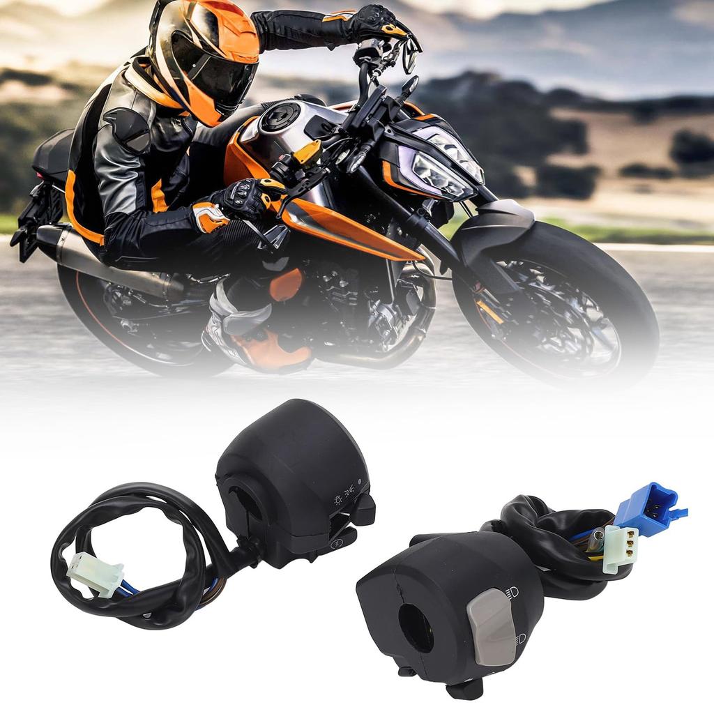 2Pcs Motorcycle Handle Switch for 125 YBR125 7/8in 22mm Left/Right Turn Signal Horn Headlight