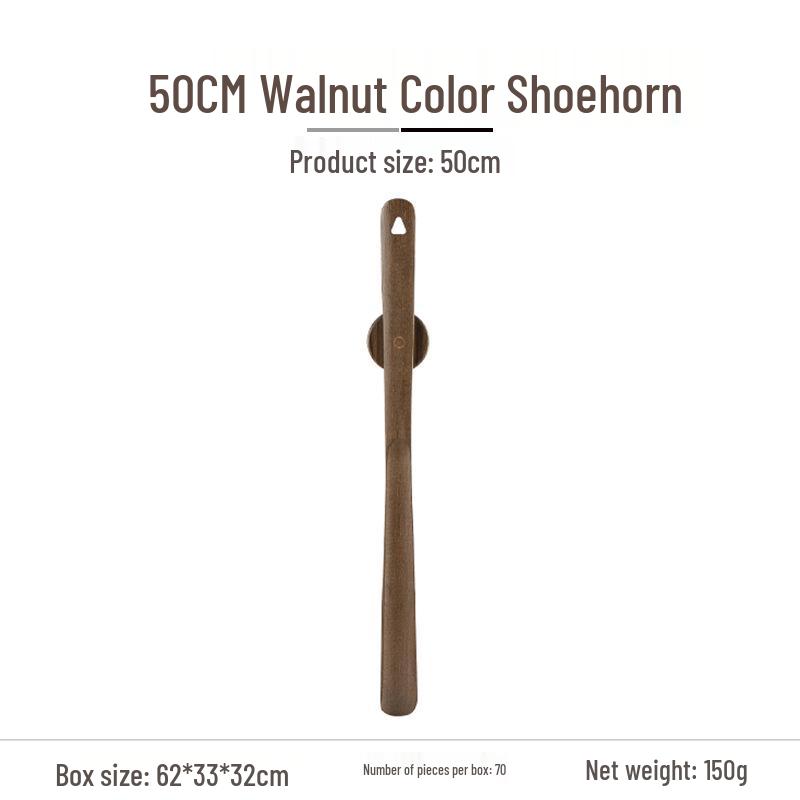 Black Walnut Long-Handled Magnetic Shoehorn: Elderly & Pregnant-Friendly Shoe Lifter Artifact.