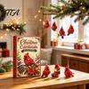 Acrylic Ornament Collection Red Bird Advent Calendar, 24-Day Christmas Countdown Set with Ornaments, 2D Tree Hanging Decor, Holiday Gift for