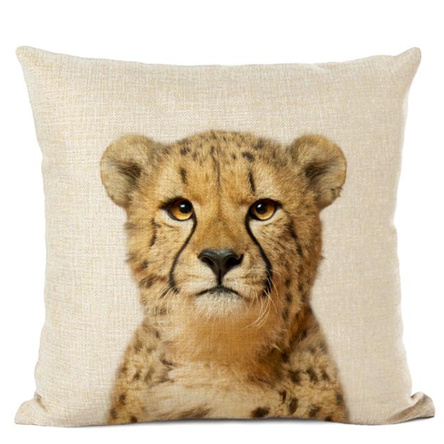 Cute Baby Animals Cushion Cover Home Decor Bunny Donkey Fox Decorative Pillows Pillow Case Baby Room Decoration