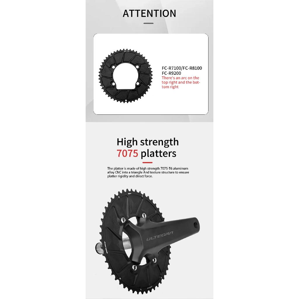 RIRO 110BCD Chainwheel for R7100 R8100 R9200 11S 12S Road Bike Chainring 50-34T 52-36T 53-39T 54-40T 110 BCD Chainring