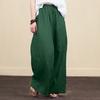 Women Pants Mid Waist Loose Fit Solid Color Wide Leg Lady Trousers for Daily Wear