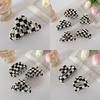 Black Trendy And White Checkerboard Acetate Hair Claw Clip For Women Fashionable