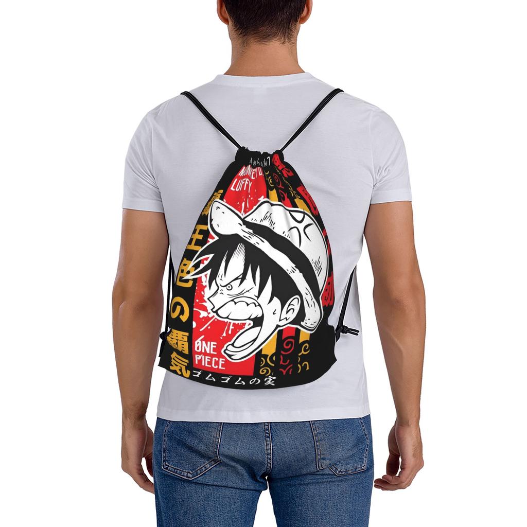 Custom One Pieces Drawstring Backpack Bags Women Men Lightweight Luffy Gym Sports Sackpack Sacks for Traveling