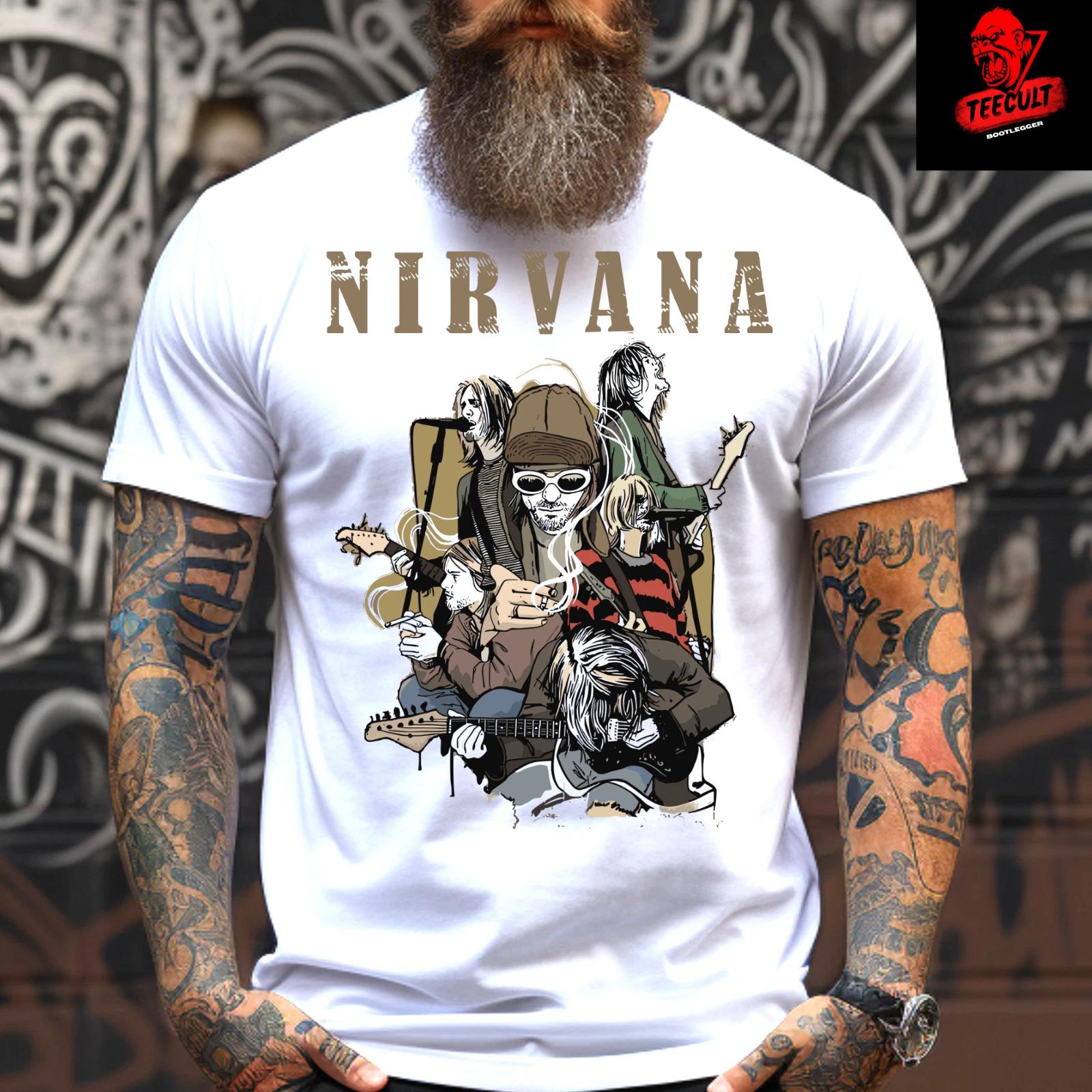 Men s and Women s T-shirts Nirvana Heavy Metal Alternative Rock Band Unisex Cotton S